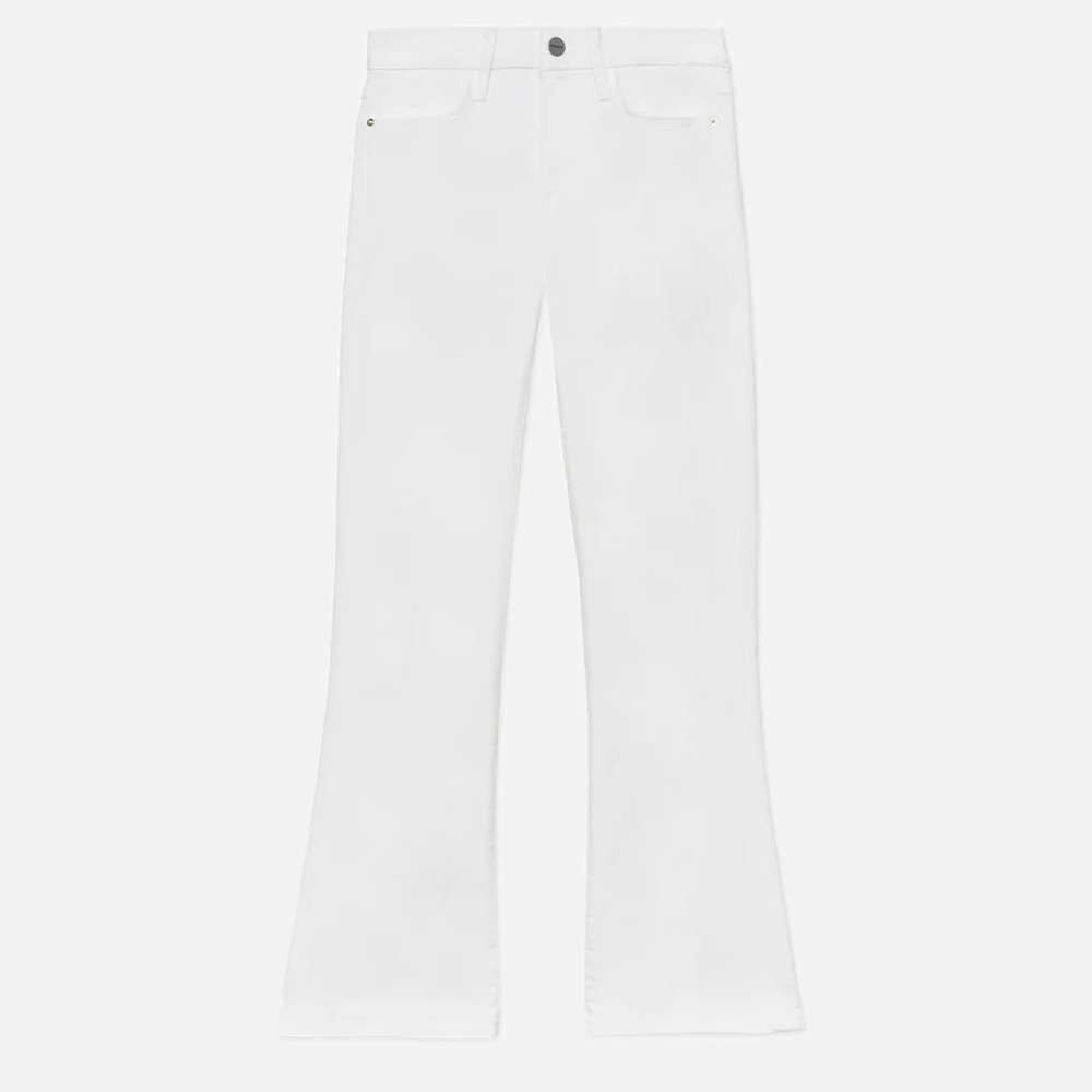 Frame Denim White Le Crop Mini Boot Cut Jeans